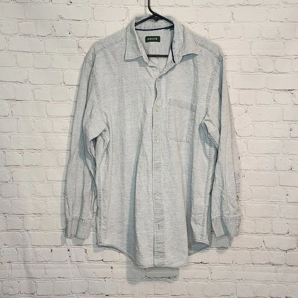 Men's Orvis button down longsleeve shirt, size Large